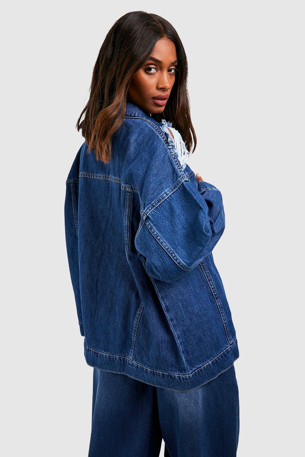 Cropped boyfriend hotsell denim jacket